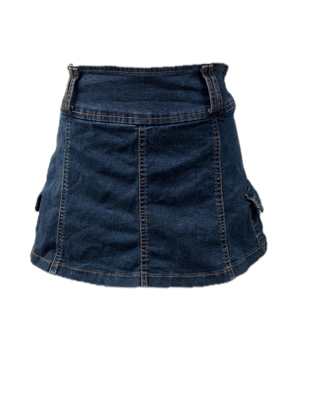 Refuge Denim Cargo Mini Skort in Dark Blue Wash Size Medium - Picture 2 of 6